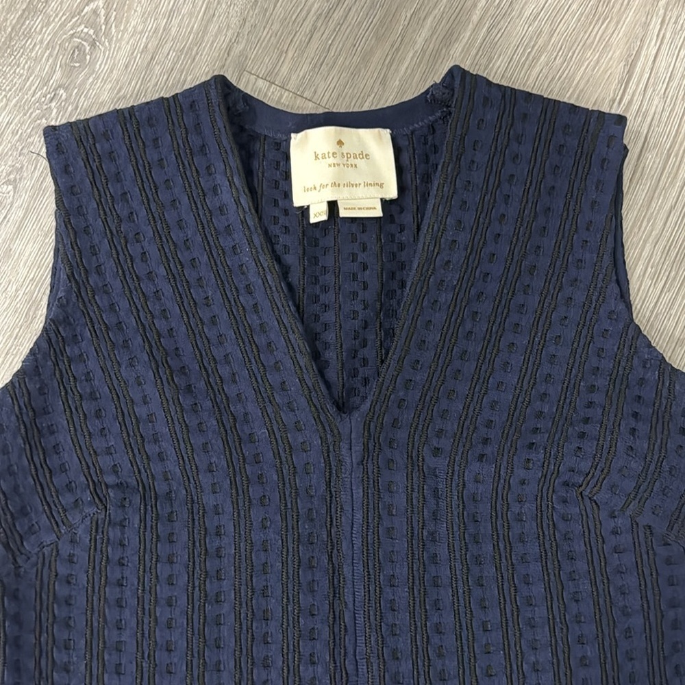 Kate Spade Navy Blue Women’s Sleeveless V-Neck Sweater Dress Size XXS - Picture 8 of 12